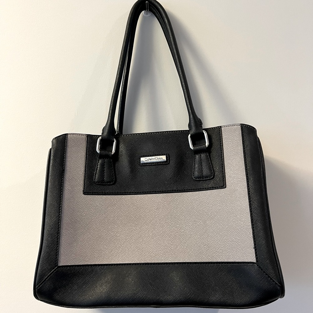 Calvin Klein Black and Grey Purse